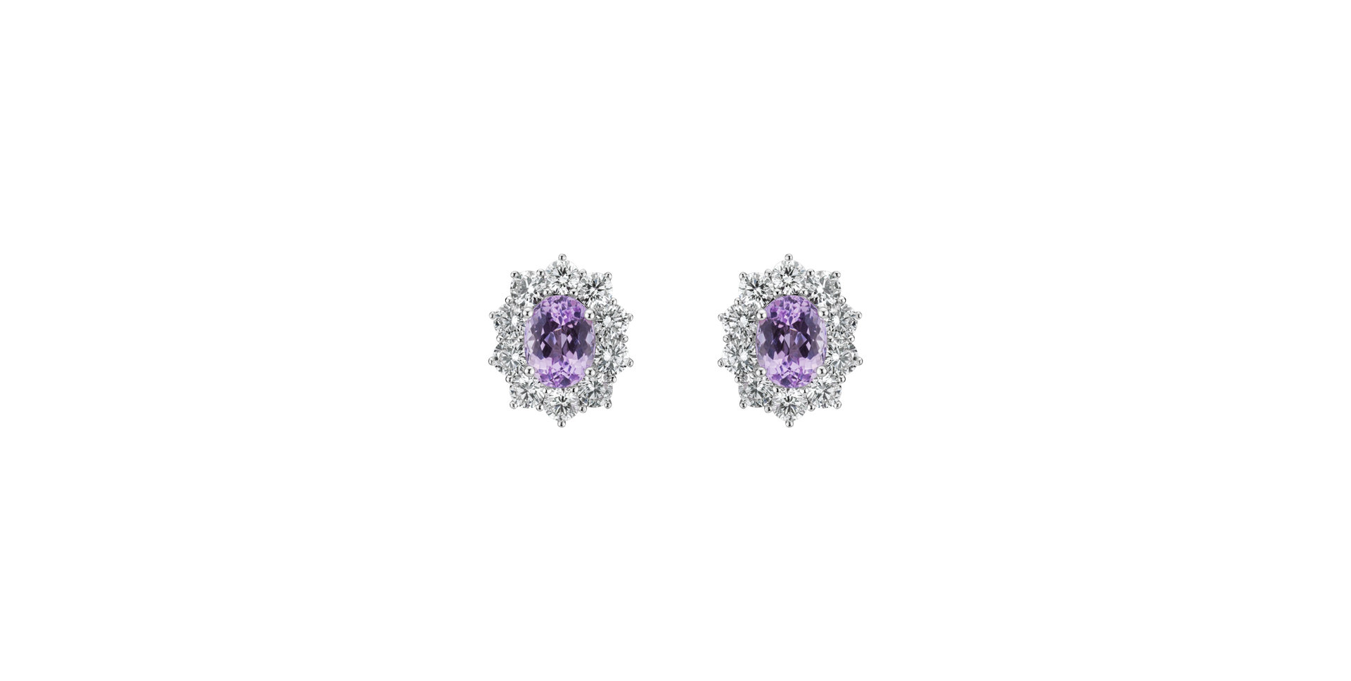 Diamond earrings with Kunzite Moon Witchery