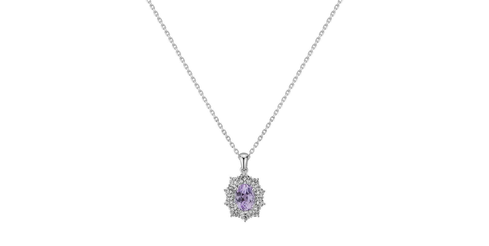 Diamond pendant with Kunzite Goddess Elegance