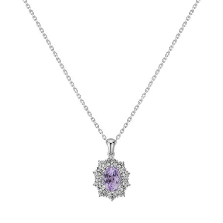 Diamond pendant with Kunzite Goddess Elegance
