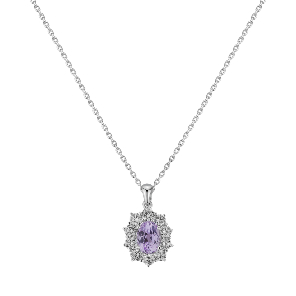 Diamond pendant with Kunzite Goddess Elegance