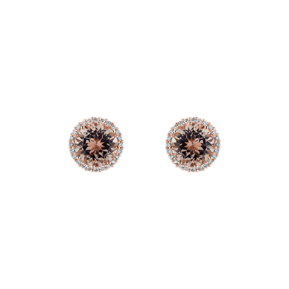 Diamond earrings with Morganite Cranston