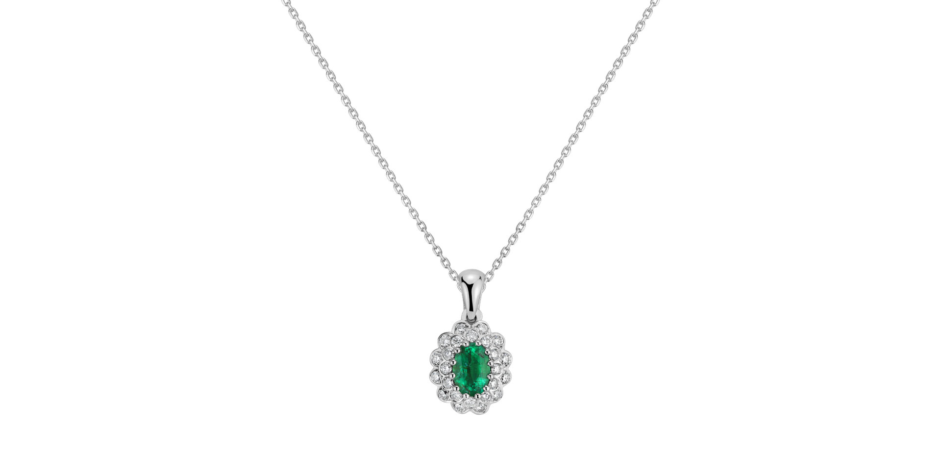 Diamond pendant with Emerald Fairy Goddess