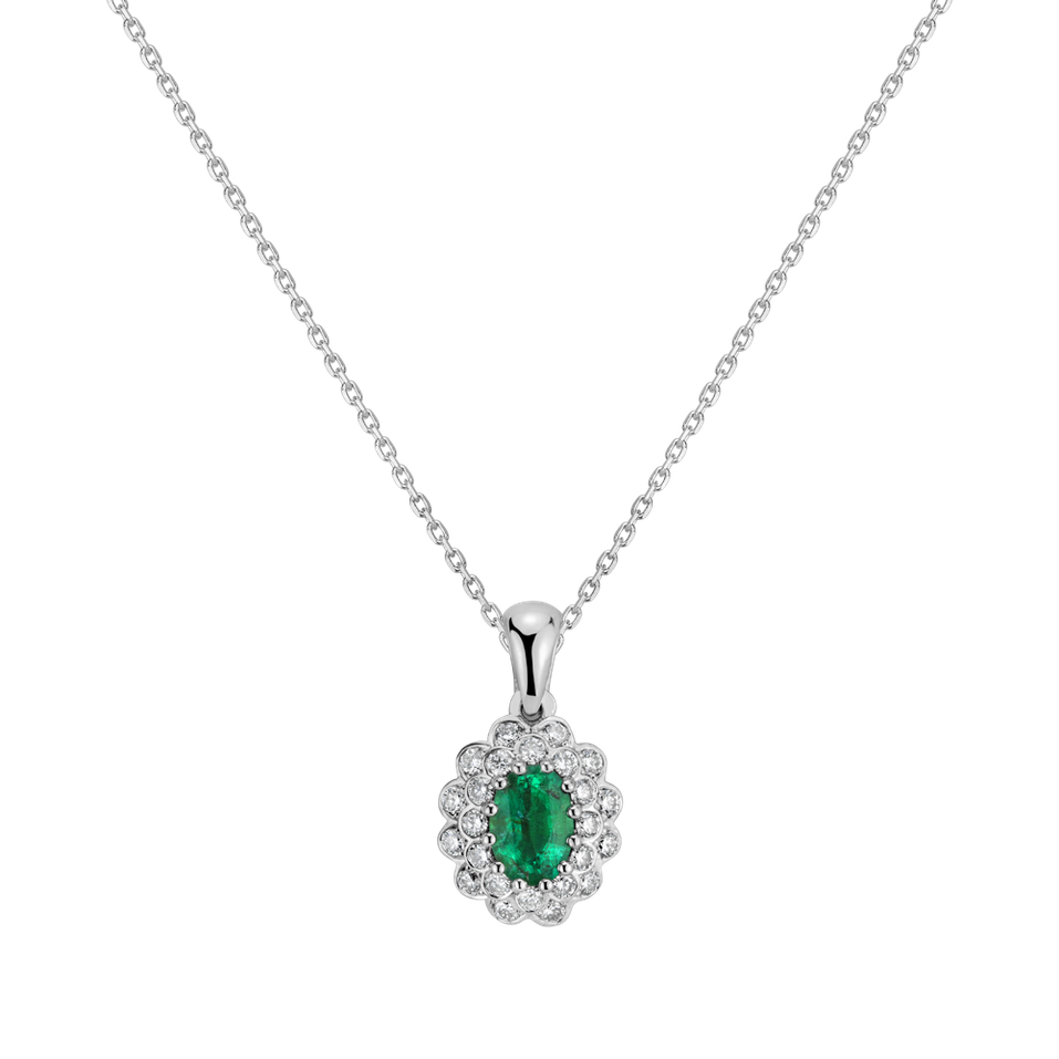 Diamond pendant with Emerald Fairy Goddess