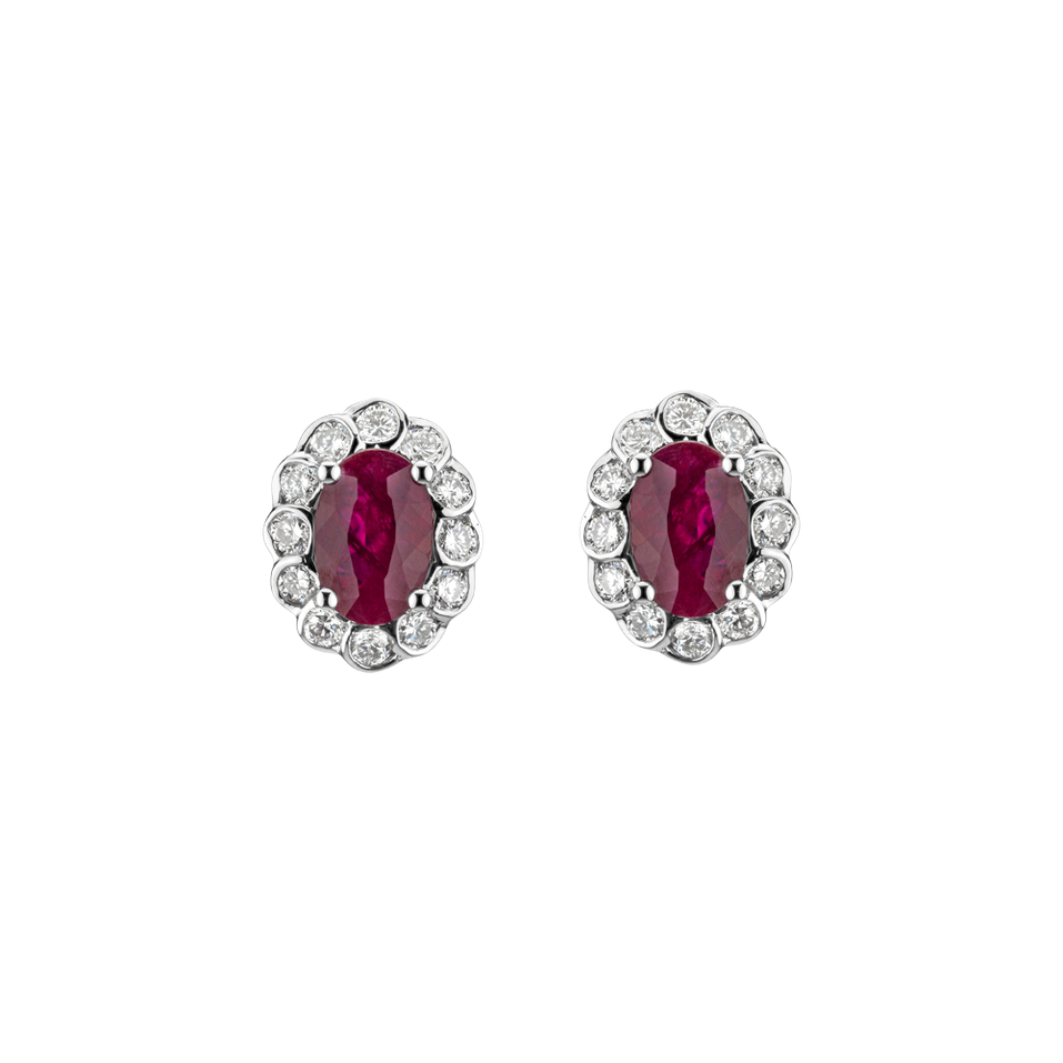 Diamond earrings with Ruby Glamour Princess