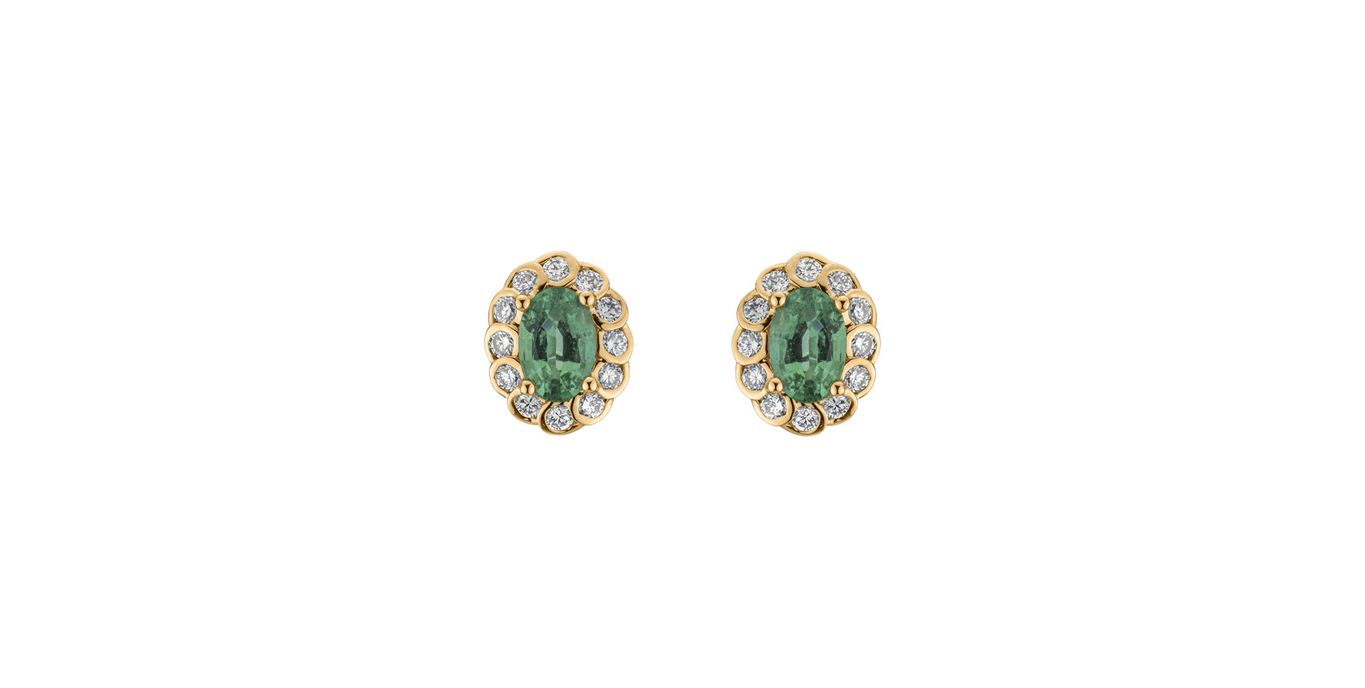 Diamond earrings with Emerald Princess