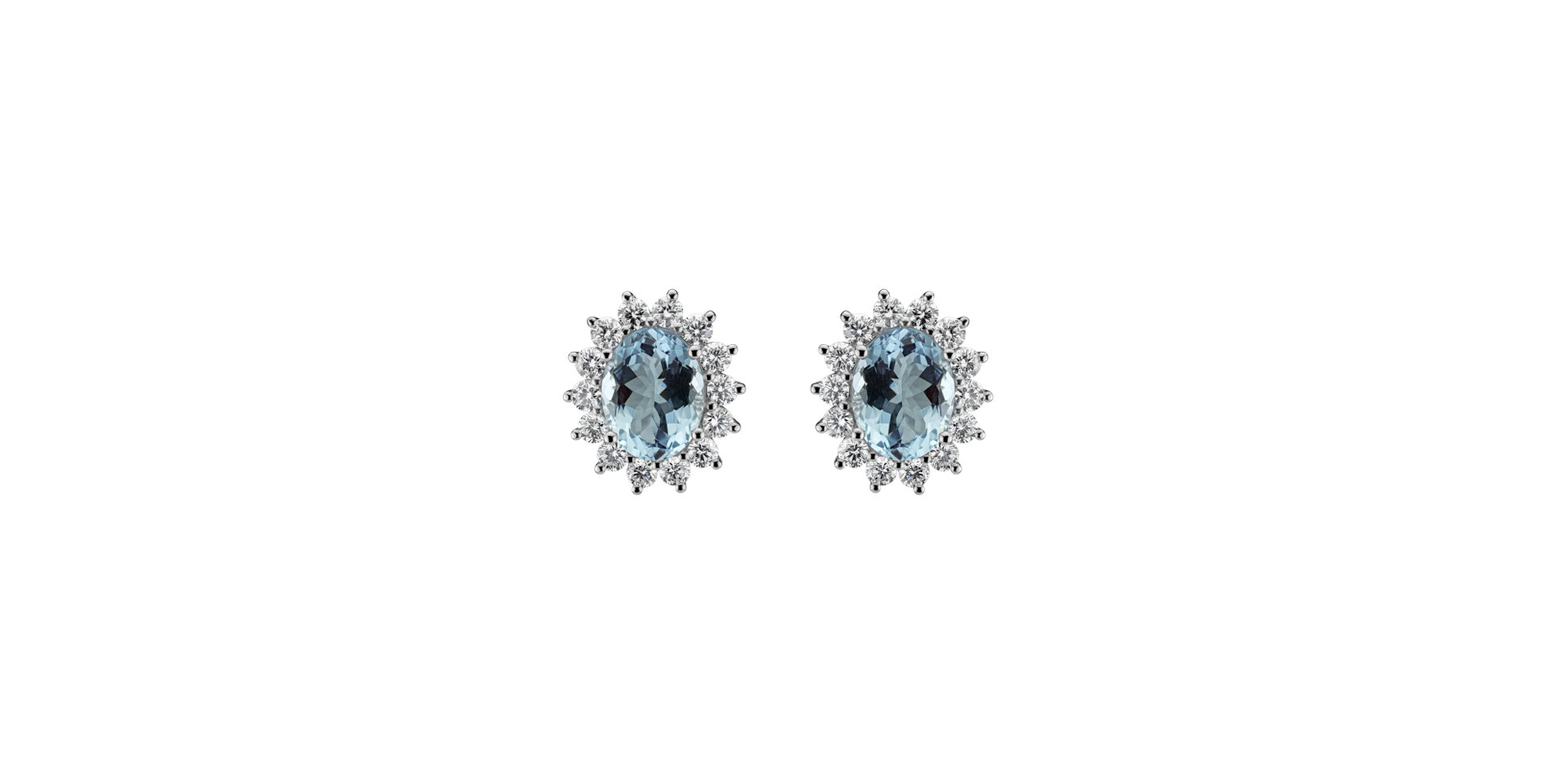 Diamond earrings with Aquamarine Princess Sparkle