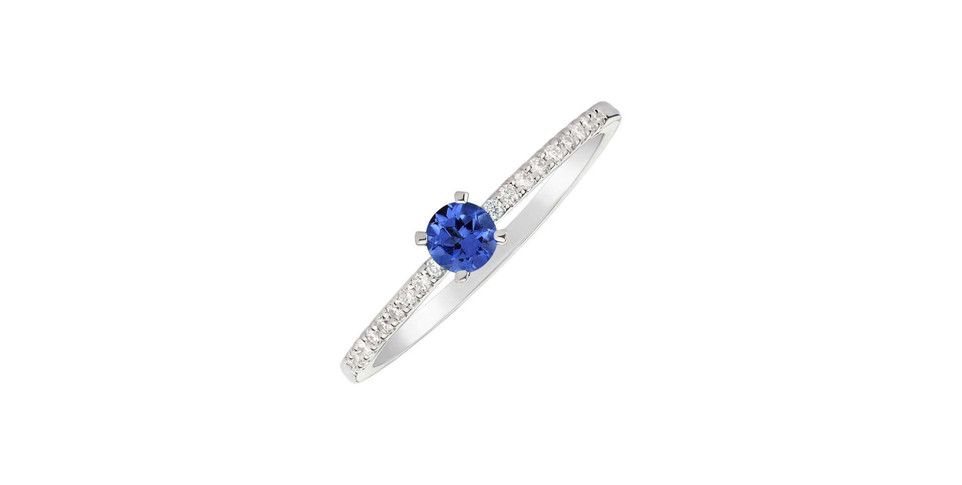 Diamond ring with Tanzanite Gem Simplicity
