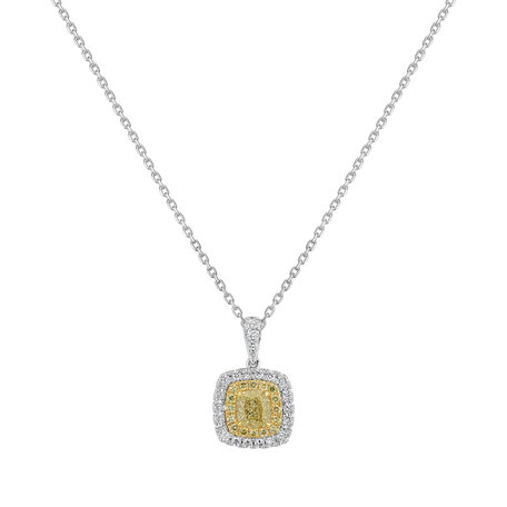 Pendant with yellow and white diamonds Bright Feeling