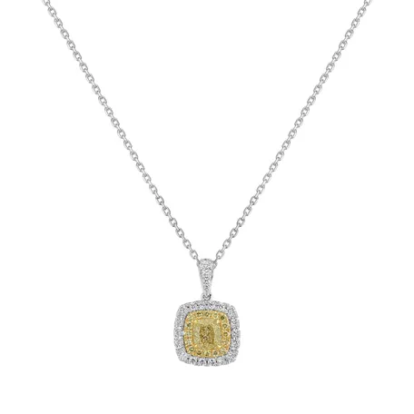 Pendant with yellow and white diamonds Bright Feeling