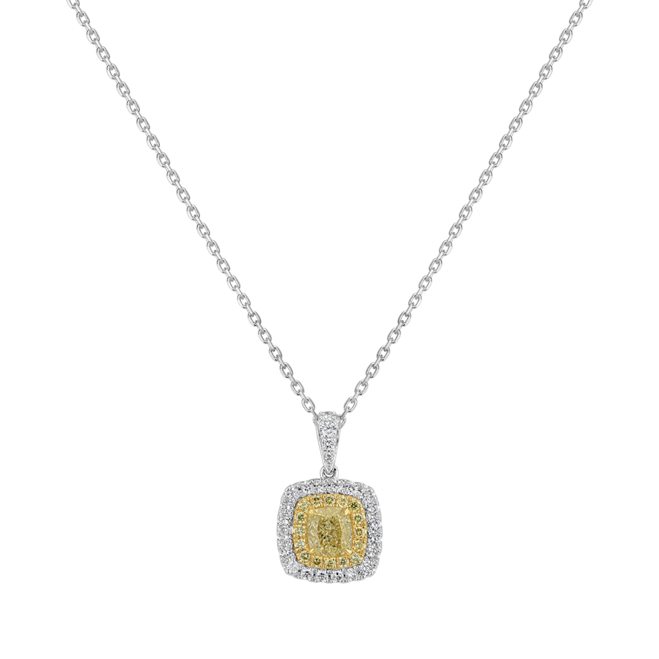 Pendant with yellow and white diamonds Bright Feeling