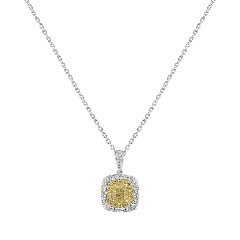 Pendant with yellow and white diamonds Bright Feeling