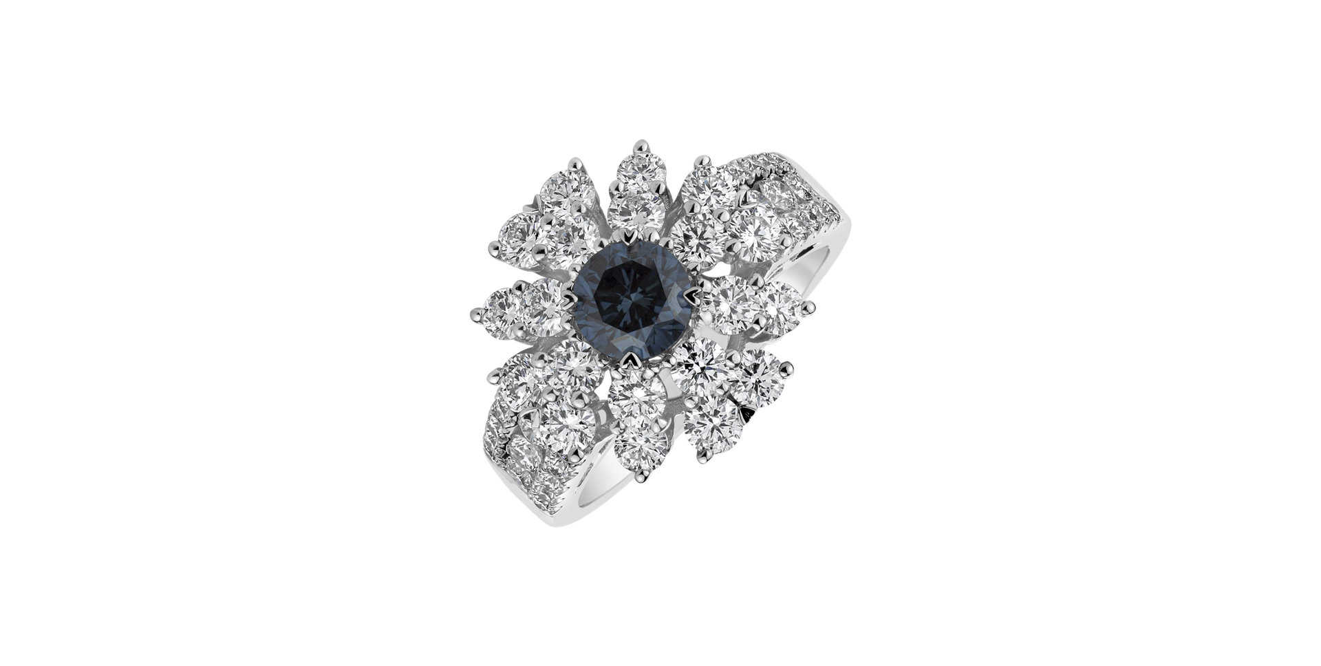 Ring with blue diamonds and white diamonds Choriel