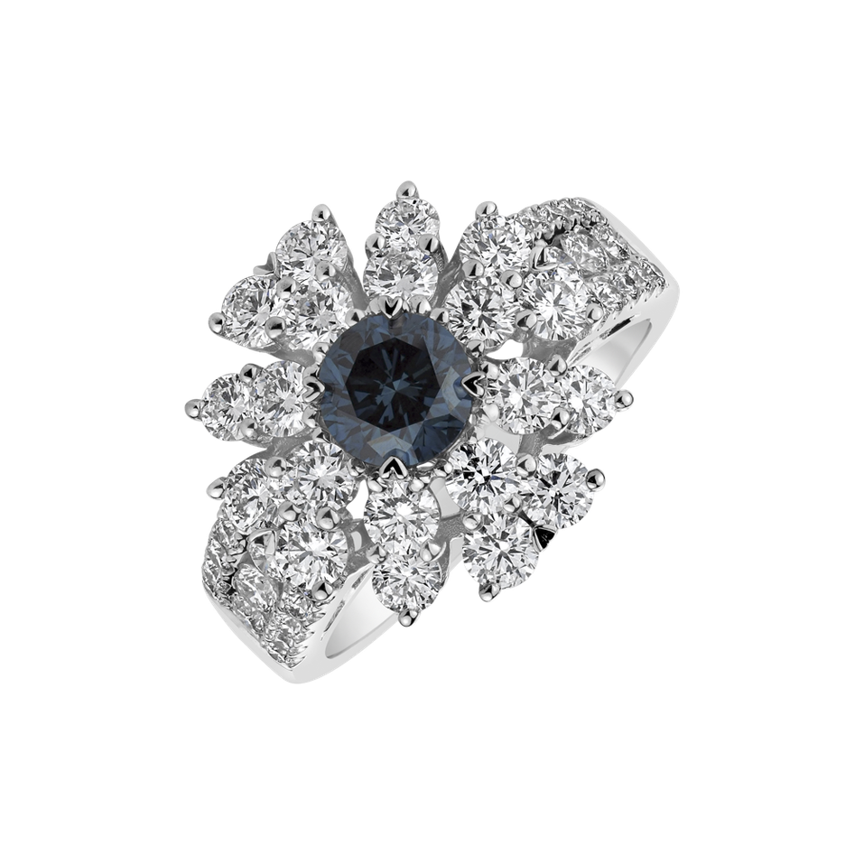 Ring with blue diamonds and white diamonds Choriel