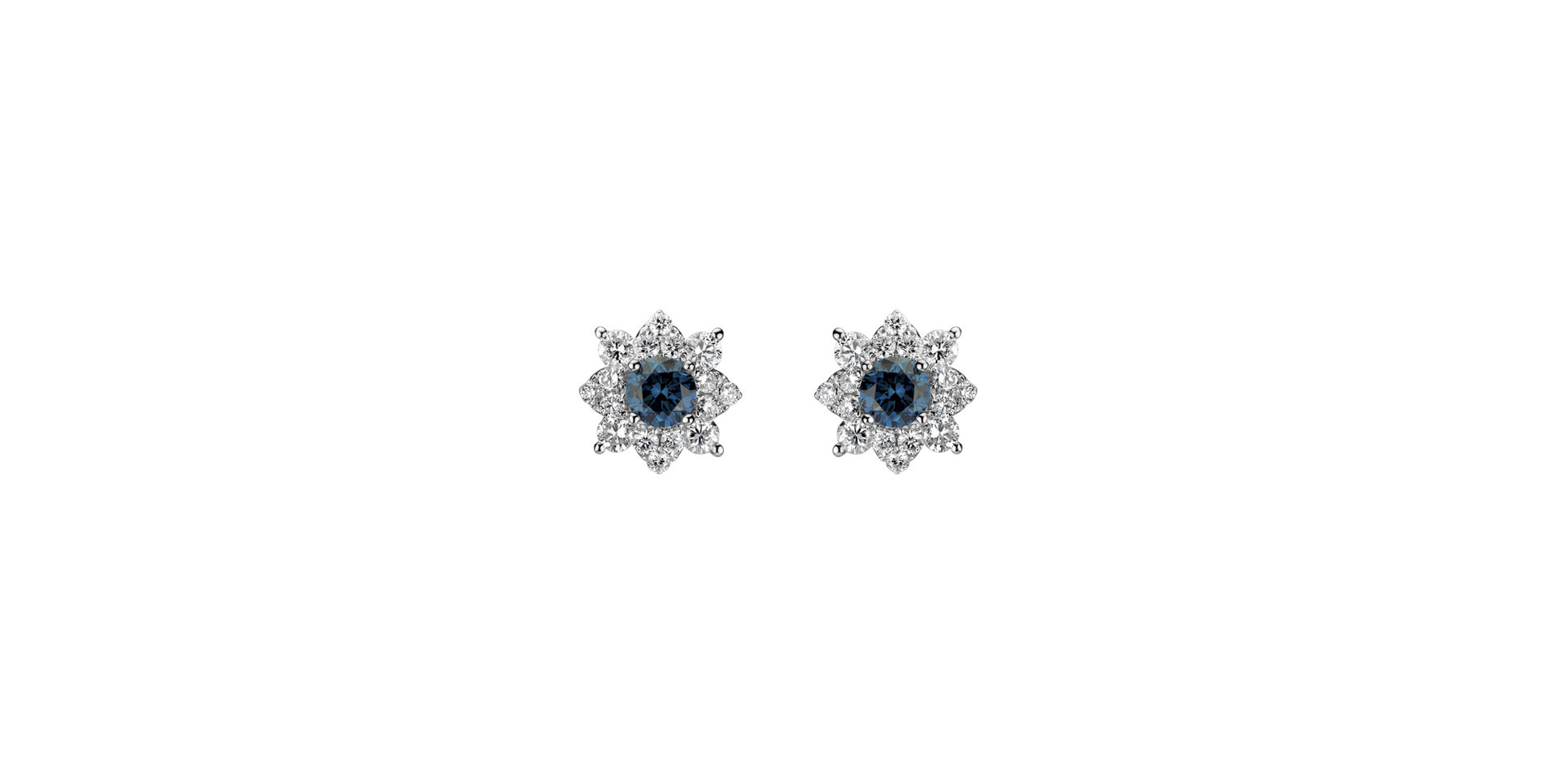 Earrings with blue and white diamonds Mystic Royalty