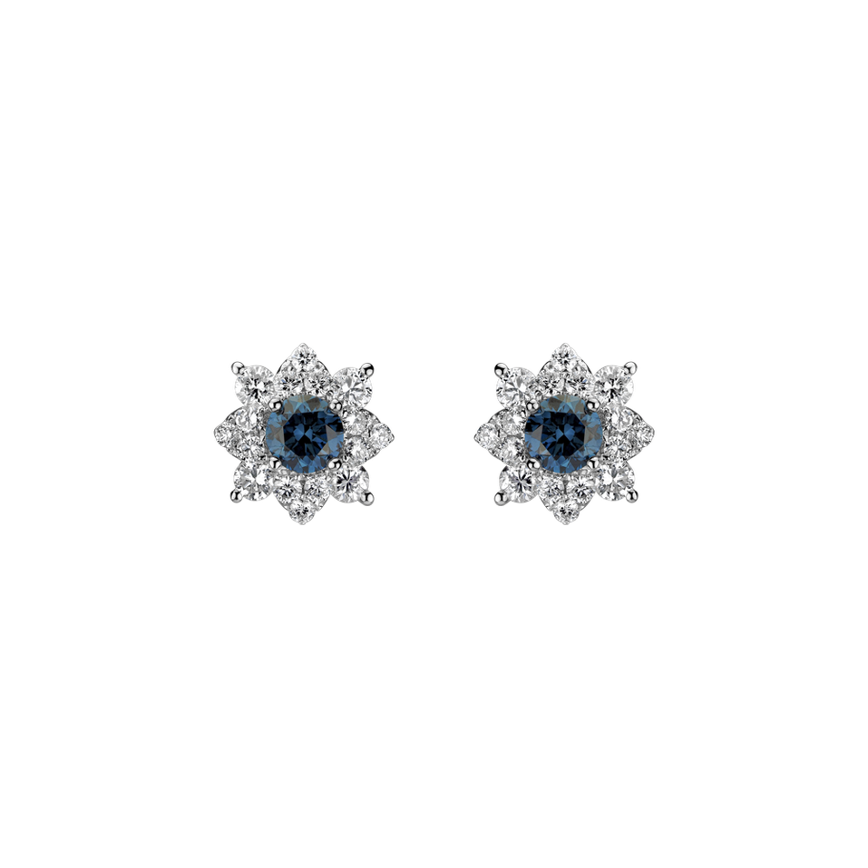 Earrings with blue and white diamonds Mystic Royalty
