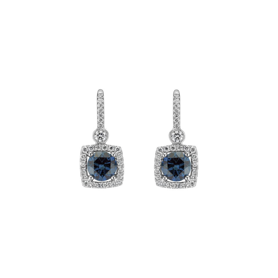 Earrings with blue and white diamonds Rossiel