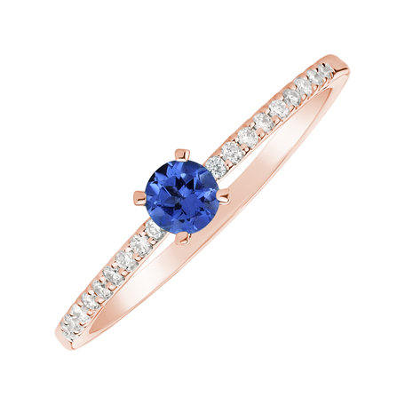 Diamond ring with Tanzanite Gem Simplicity