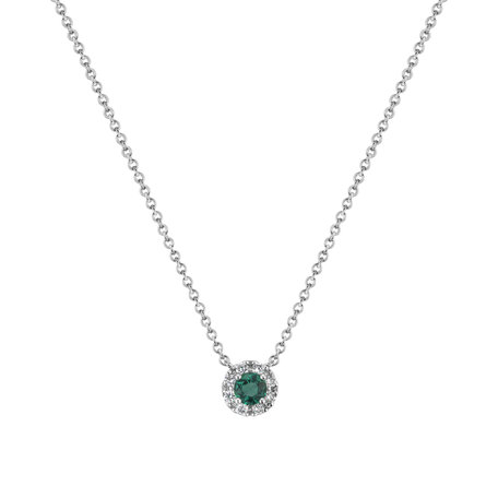 Diamond necklace with Emerald Curvy Wish