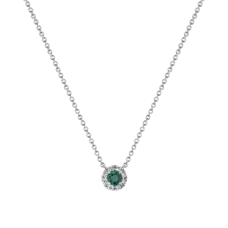 Diamond necklace with Emerald Curvy Wish