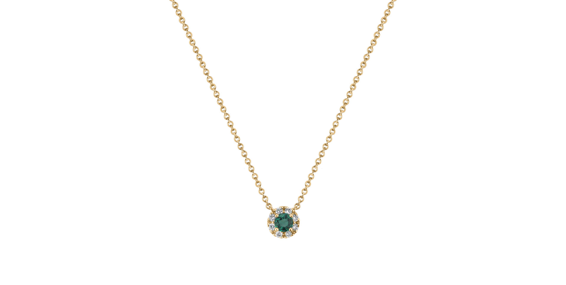 Diamond necklace with Emerald Shining Moon