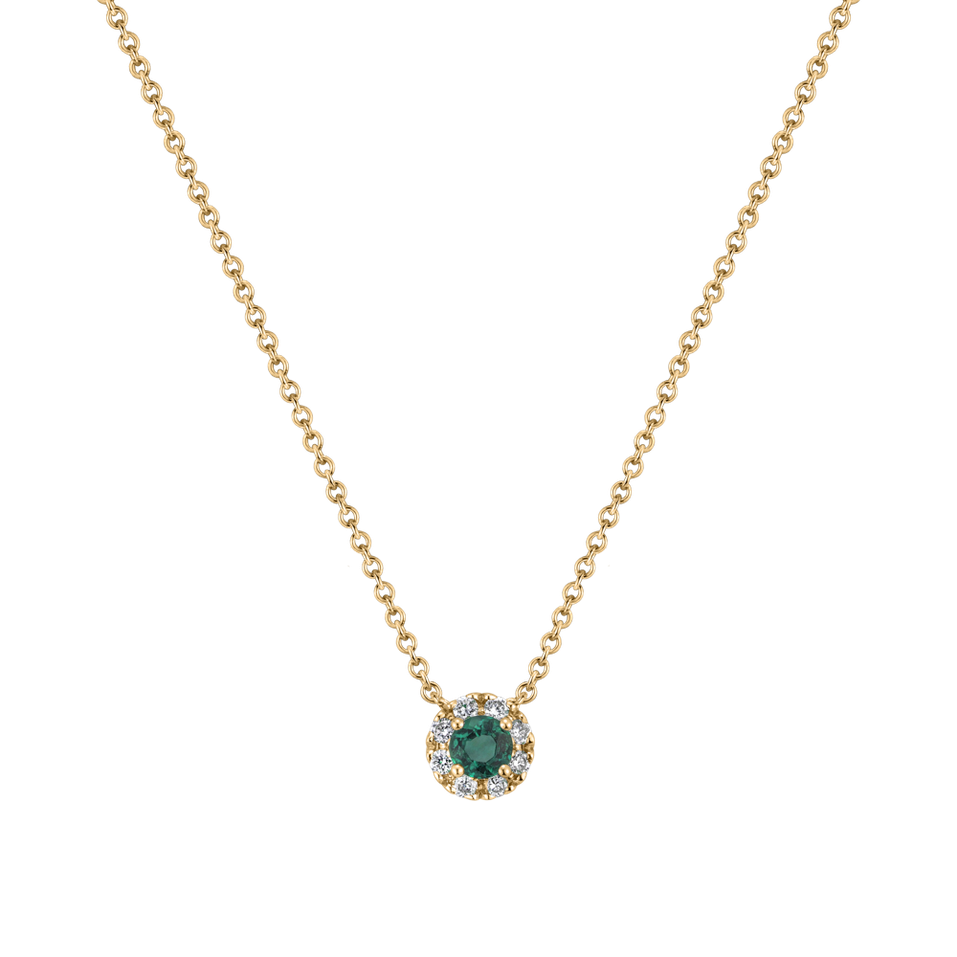 Diamond necklace with Emerald Curvy Wish