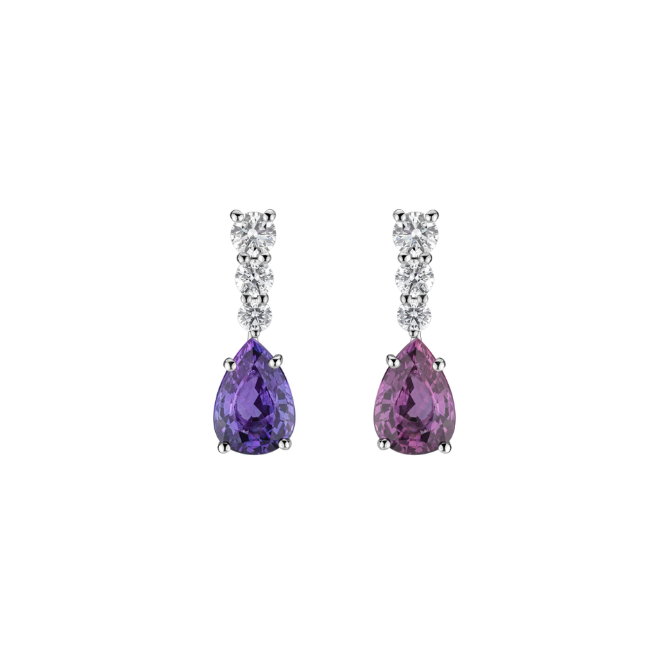 Diamond earrings with Sapphire Secret Kingdom