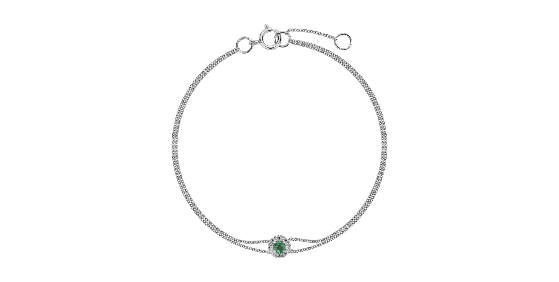 Diamonds bracelet with Emerald Aryalle
