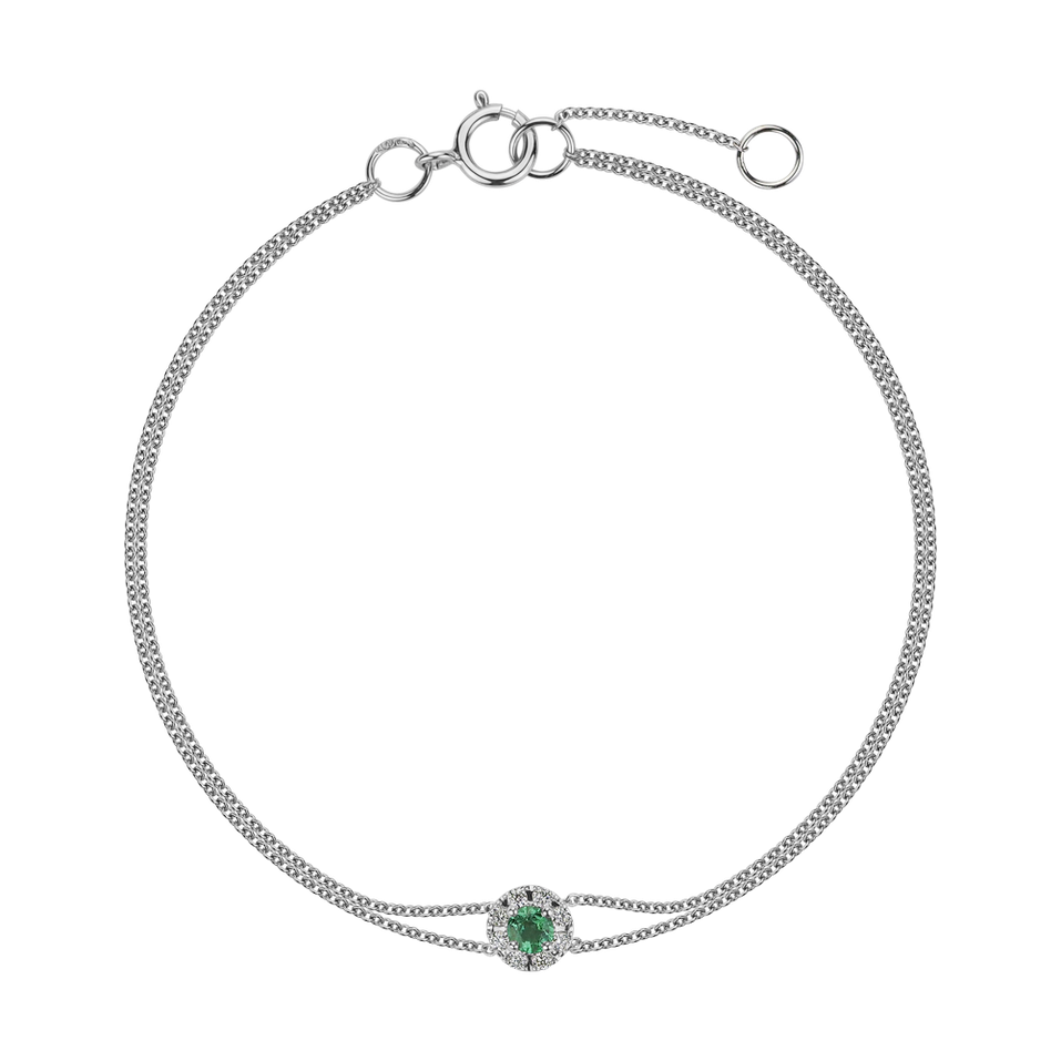 Diamonds bracelet with Emerald Aryalle
