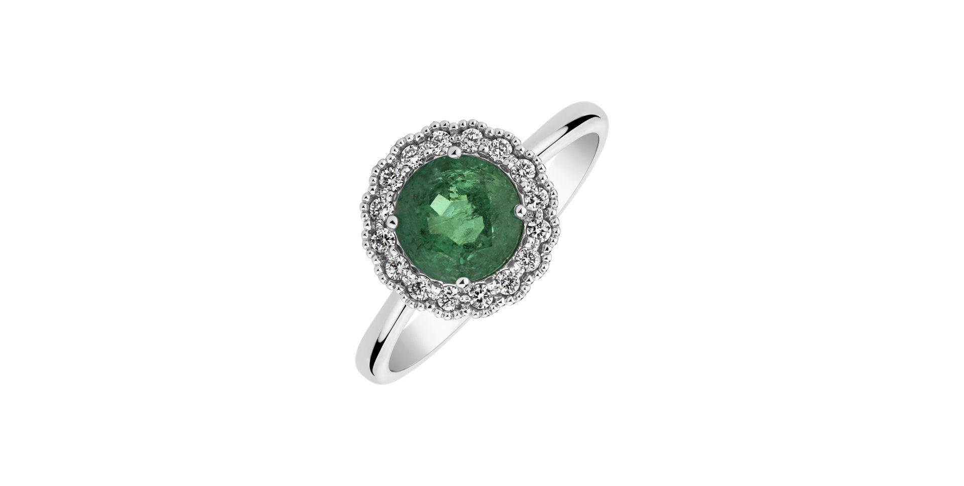Diamond ring with Emerald Tender Dream