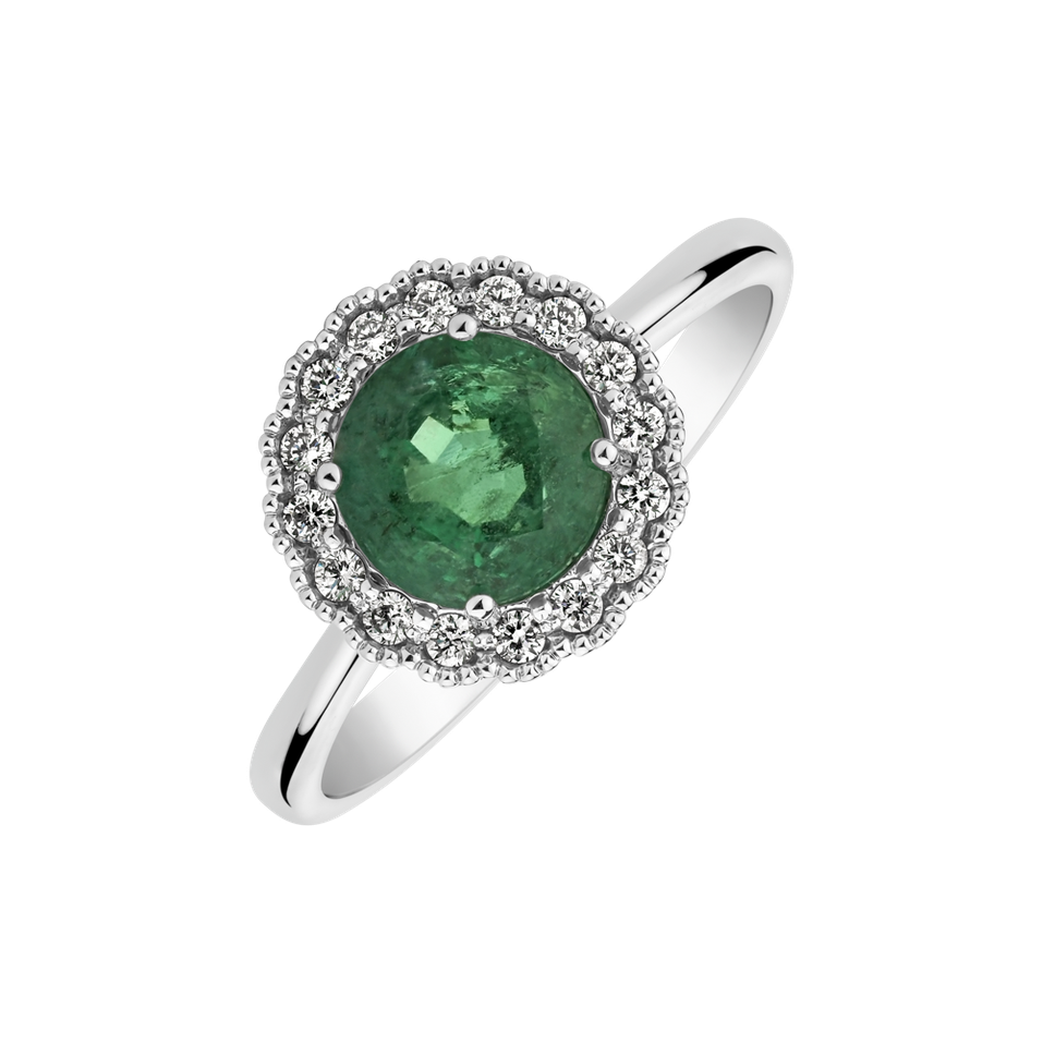 Diamond ring with Emerald Tender Dream