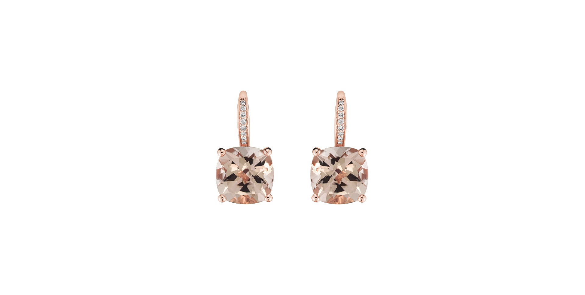Diamond earrings with Morganite True Faith