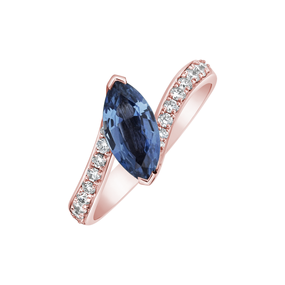Diamond ring with Sapphire Bright Joy