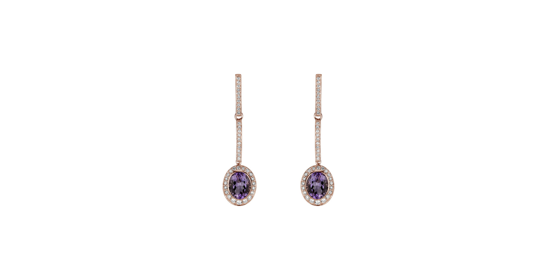 Diamond earrings with Amethyst Celosia