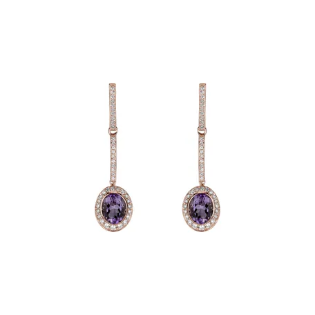 Diamond earrings with Amethyst Celosia