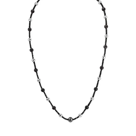 Necklace with black diamonds and Agate Dark Delight