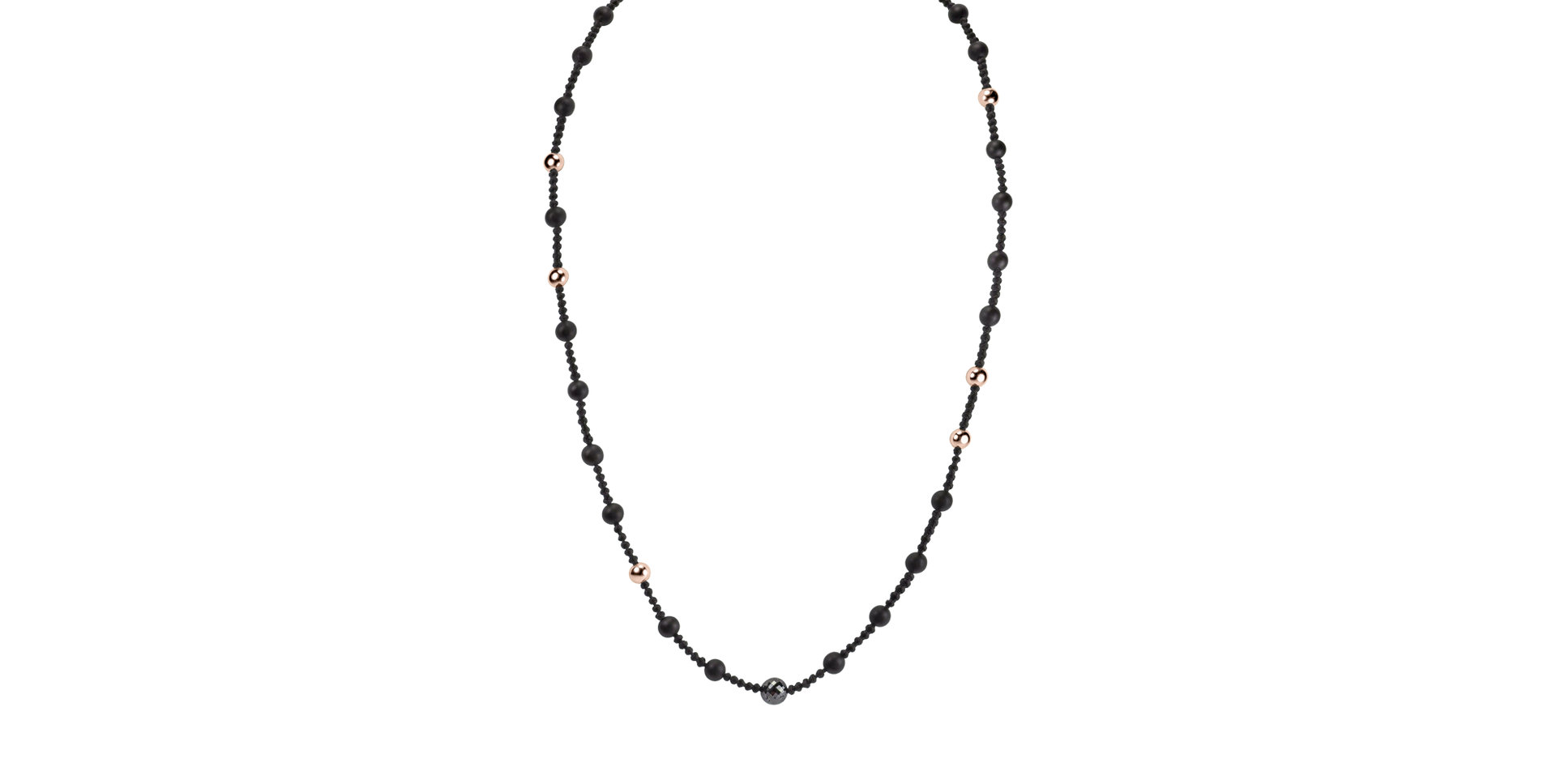 Necklace with black diamonds and Agate Dark Hope
