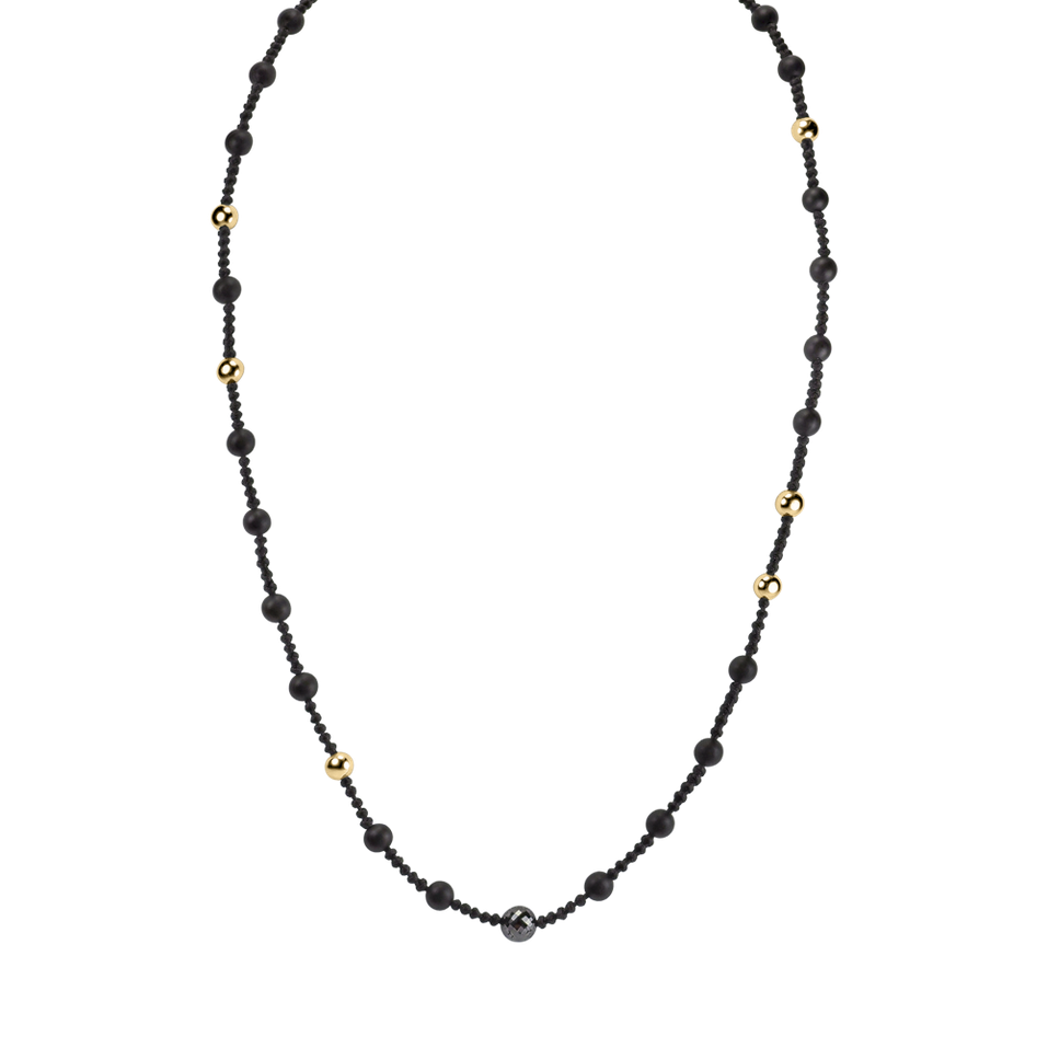 Necklace with black diamonds and Agate Dark Hope