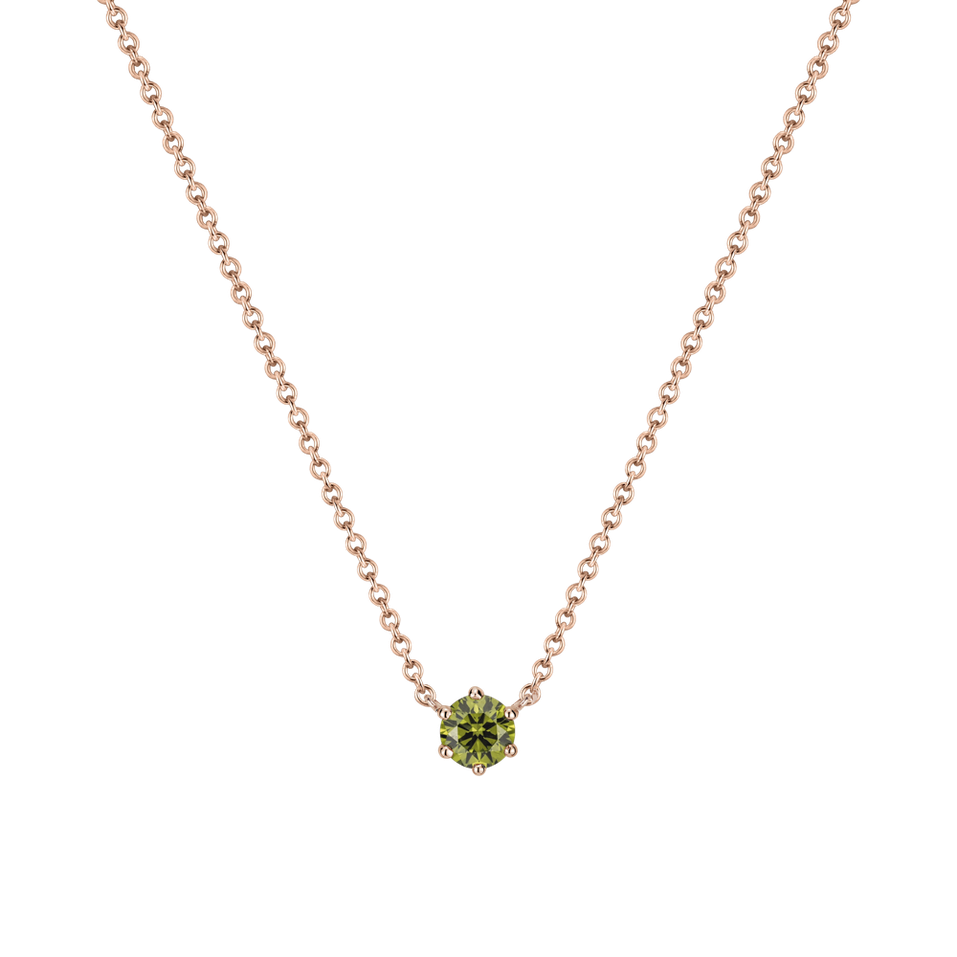 Necklace with green diamonds Essential Drop