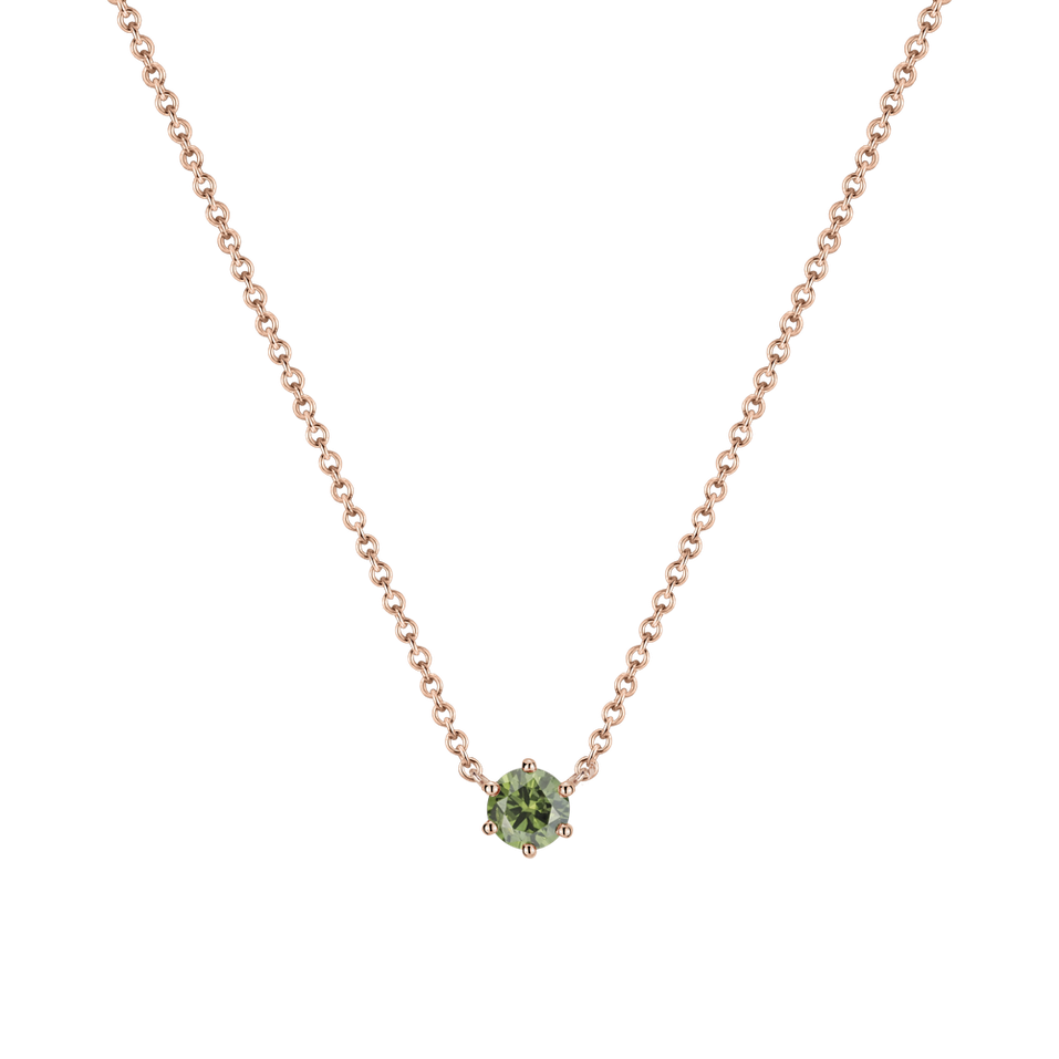 Necklace with green diamonds Essential Drop