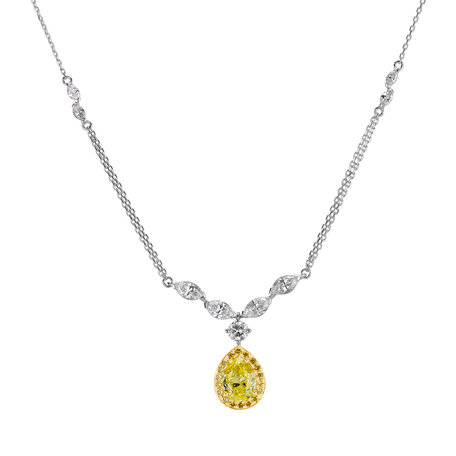 Necklace with yellow and white diamonds My own Sun