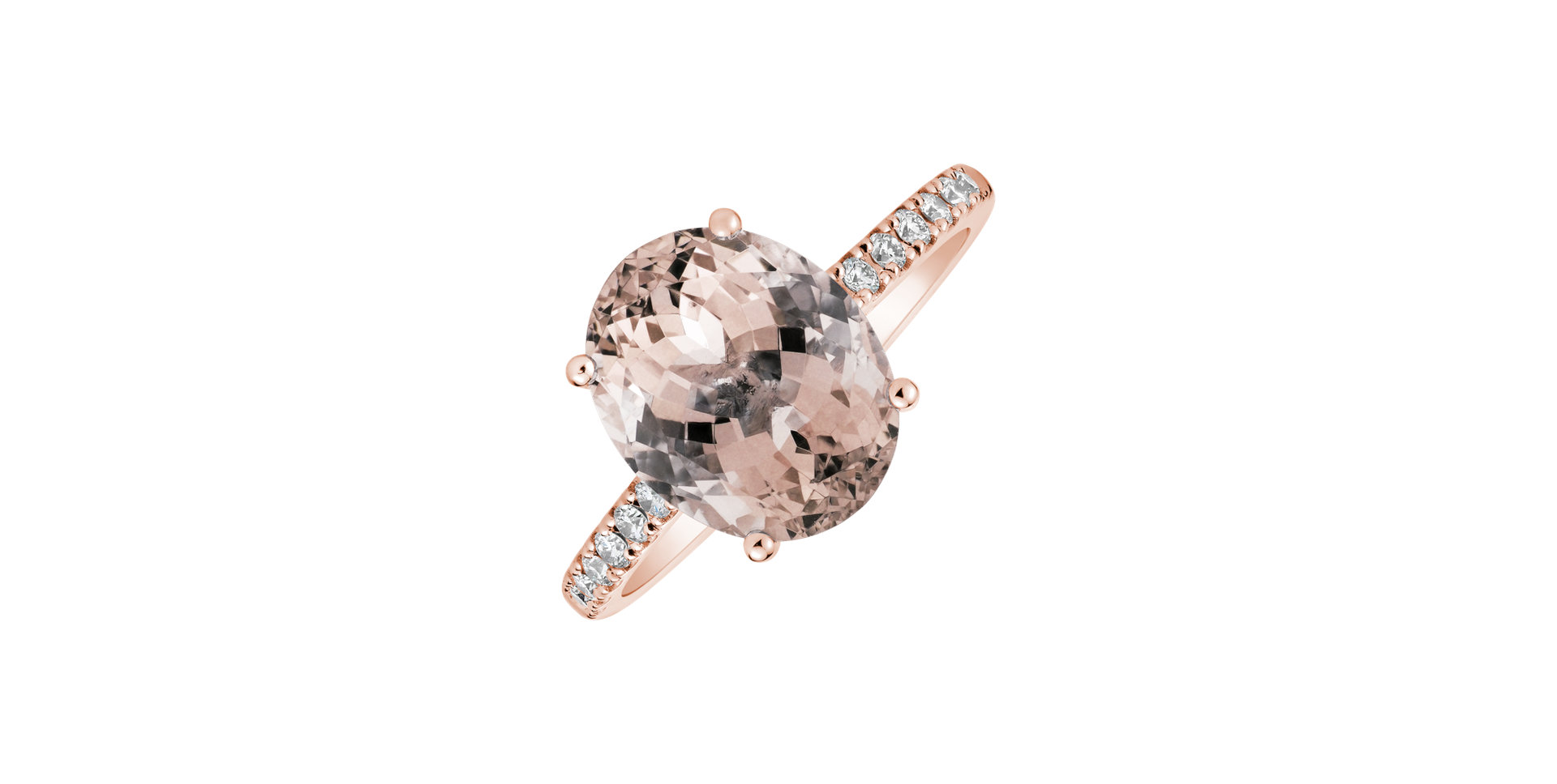 Diamond ring with Morganite Luxury Embrace