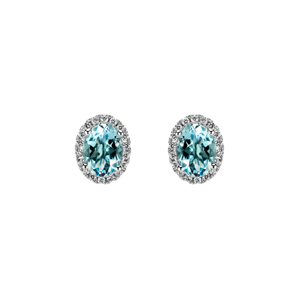 Diamond earrings with Aquamarine Imperial Allegory