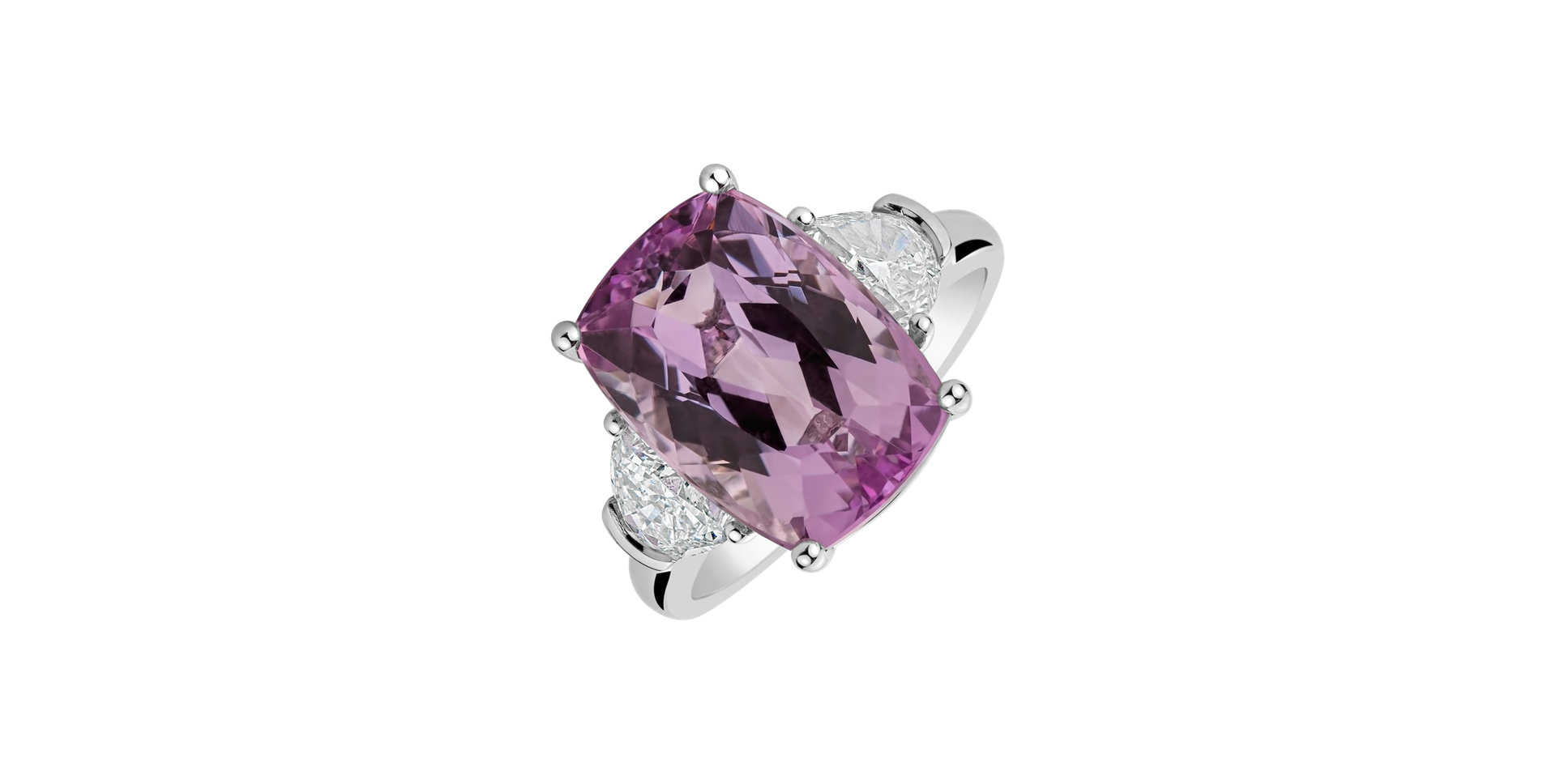 Diamond ring with Kunzite Nyx