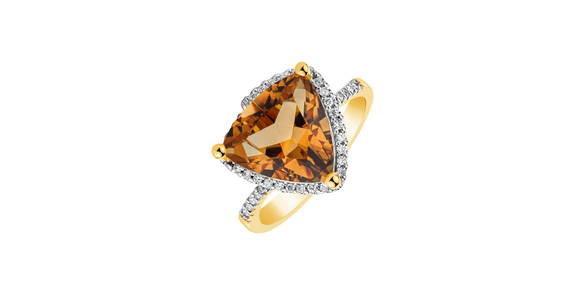 Ring with Citrine and diamonds Jonina
