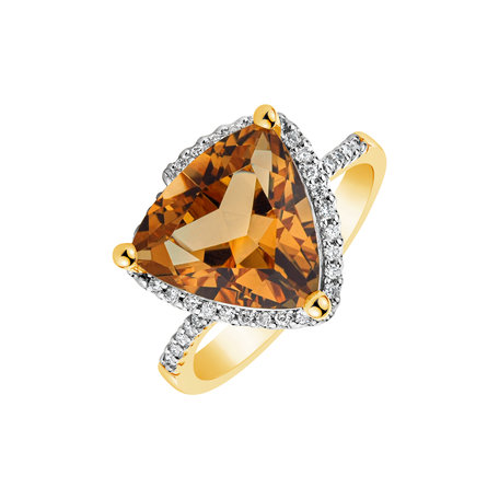 Ring with Citrine and diamonds Jonina