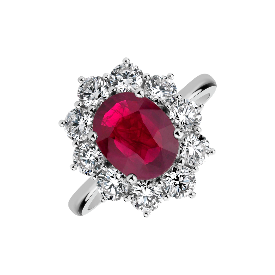 Diamond ring with Ruby Sky Goddess