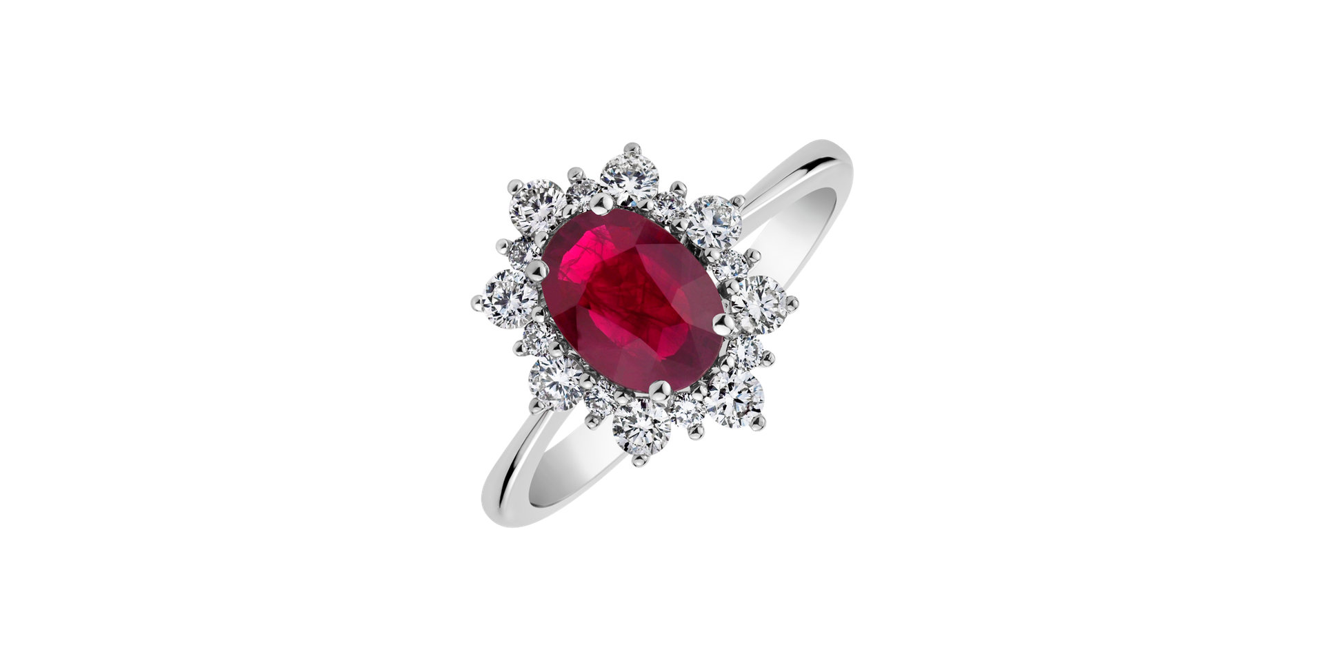 Diamond ring with Ruby Princess Gem
