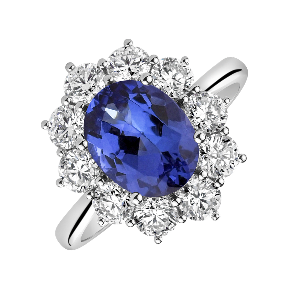 Diamond ring with Tanzanite Sky Goddess