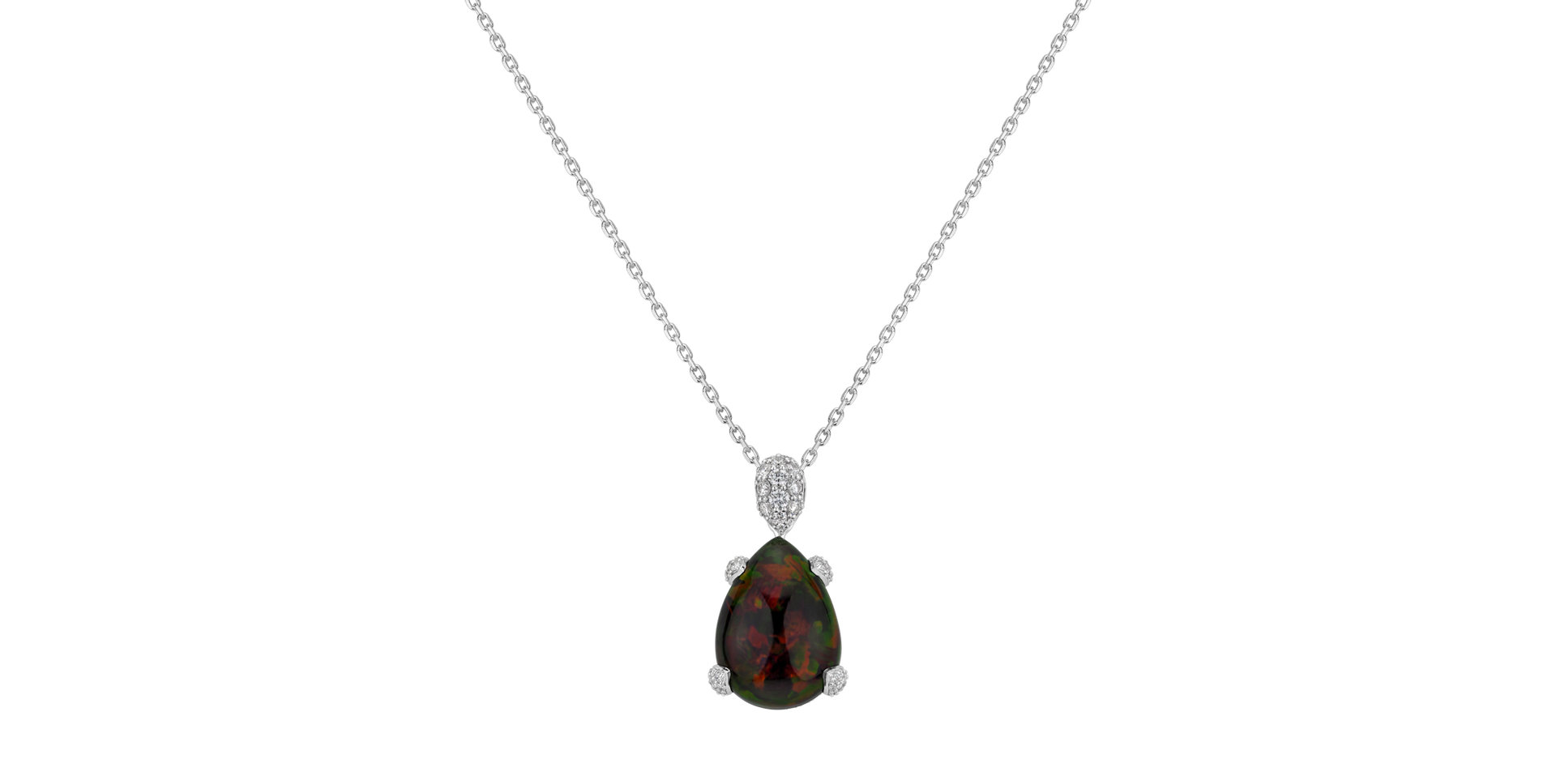 Diamond pendant with Opal Nostalgic Beauty