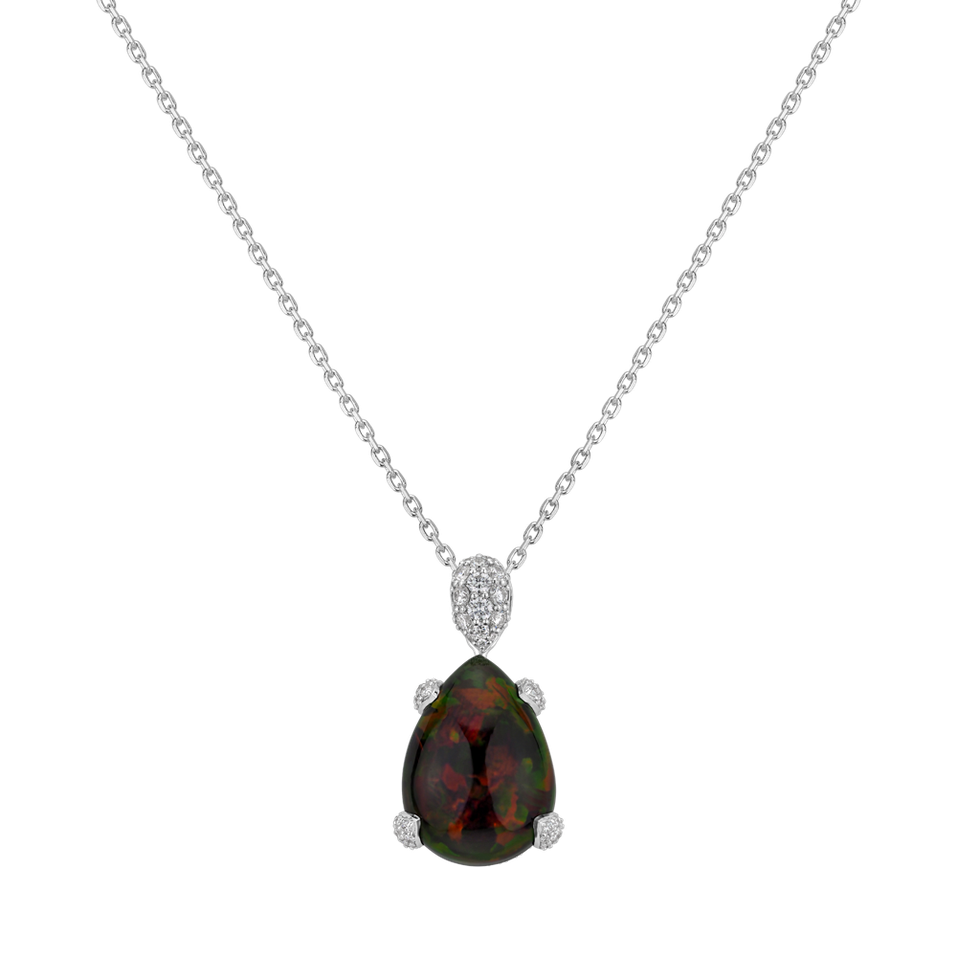 Diamond pendant with Opal Nostalgic Beauty